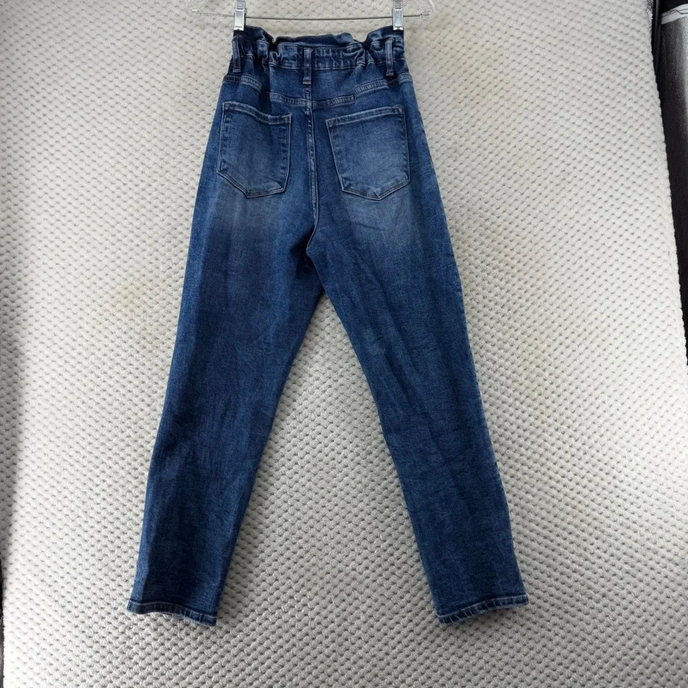 Vervet Jeans Women 26 Paperbag Waist Straight Leg High Rise Seam Front V2492